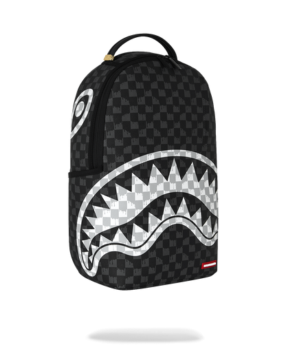 BLACK AND WHITE DRIP CHECK DLXSV BACKPACK