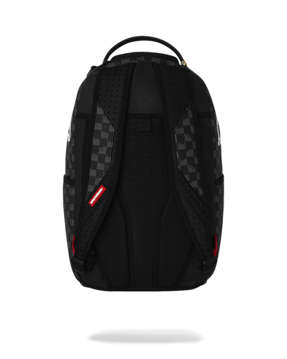 BLACK AND WHITE DRIP CHECK DLXSV BACKPACK