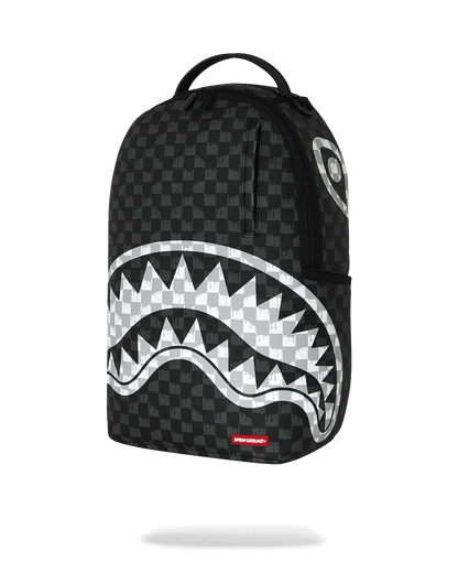 BLACK AND WHITE DRIP CHECK DLXSV BACKPACK
