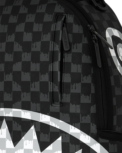 BLACK AND WHITE DRIP CHECK DLXSV BACKPACK