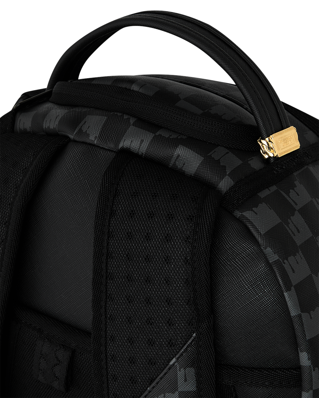 BLACK AND WHITE DRIP CHECK DLXSV BACKPACK