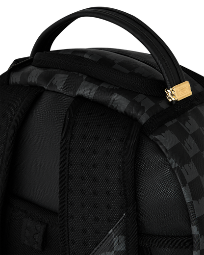 BLACK AND WHITE DRIP CHECK DLXSV BACKPACK