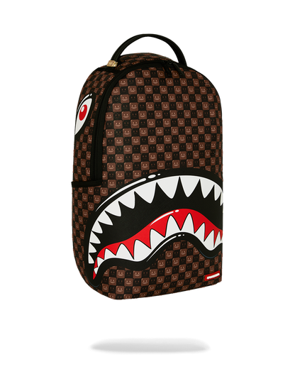 SHARKS IN PARIS WTF BUBBLE BROWN CHECK DLXSV BACKPACK