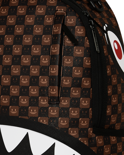 SHARKS IN PARIS WTF BUBBLE BROWN CHECK DLXSV BACKPACK