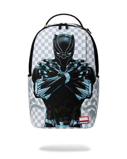 MARVEL BLACK PANTHER WAKANDA FOREVER ON WHITE CHECK DLXSV BACKPACK
