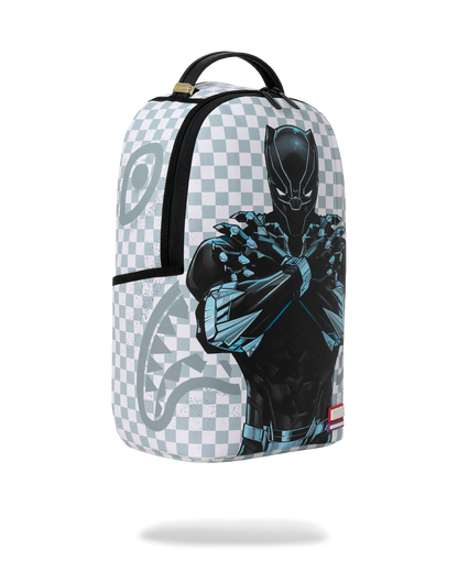 MARVEL BLACK PANTHER WAKANDA FOREVER ON WHITE CHECK DLXSV BACKPACK