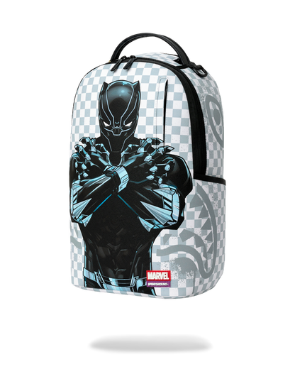 MARVEL BLACK PANTHER WAKANDA FOREVER ON WHITE CHECK DLXSV BACKPACK