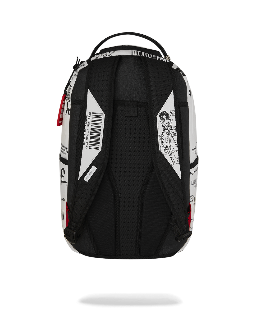 LONDON FASHION WEEK SKETCHED BLACK AND WHITE DLXSV BACKPACK