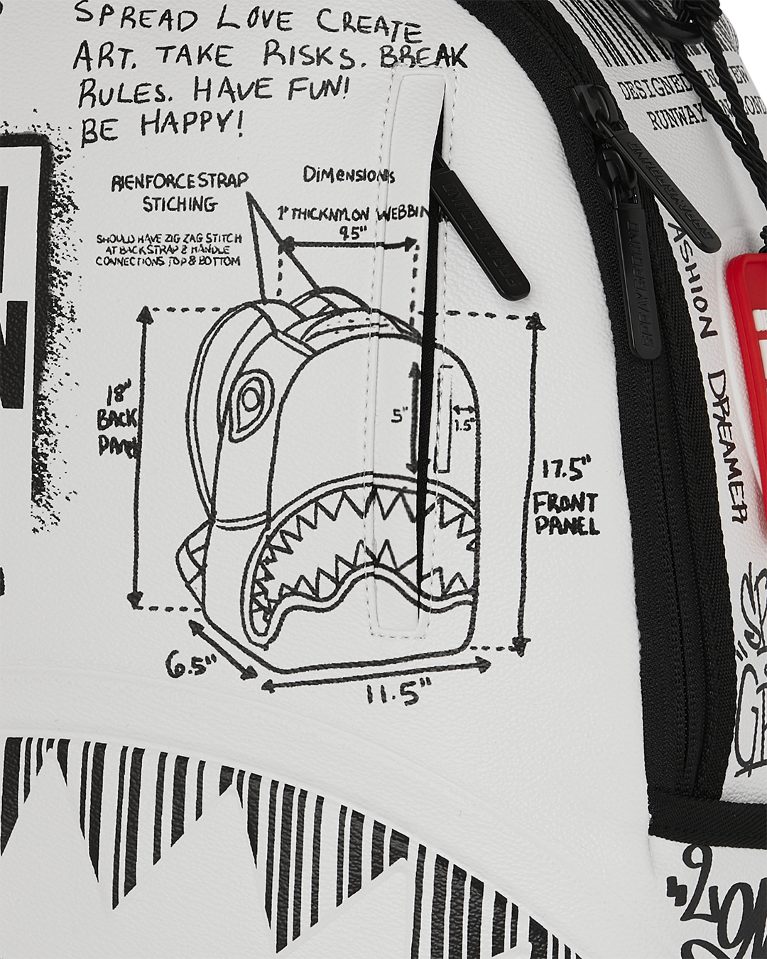 LONDON FASHION WEEK SKETCHED BLACK AND WHITE DLXSV BACKPACK