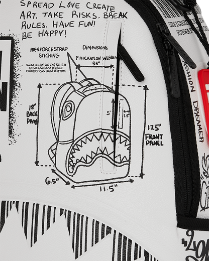 LONDON FASHION WEEK SKETCHED BLACK AND WHITE DLXSV BACKPACK