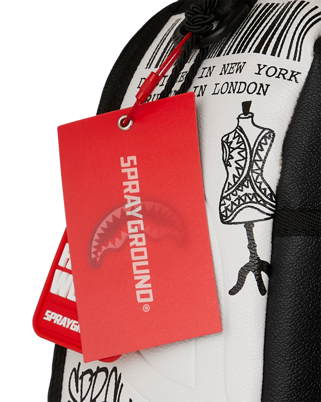 LONDON FASHION WEEK SKETCHED BLACK AND WHITE DLXSV BACKPACK