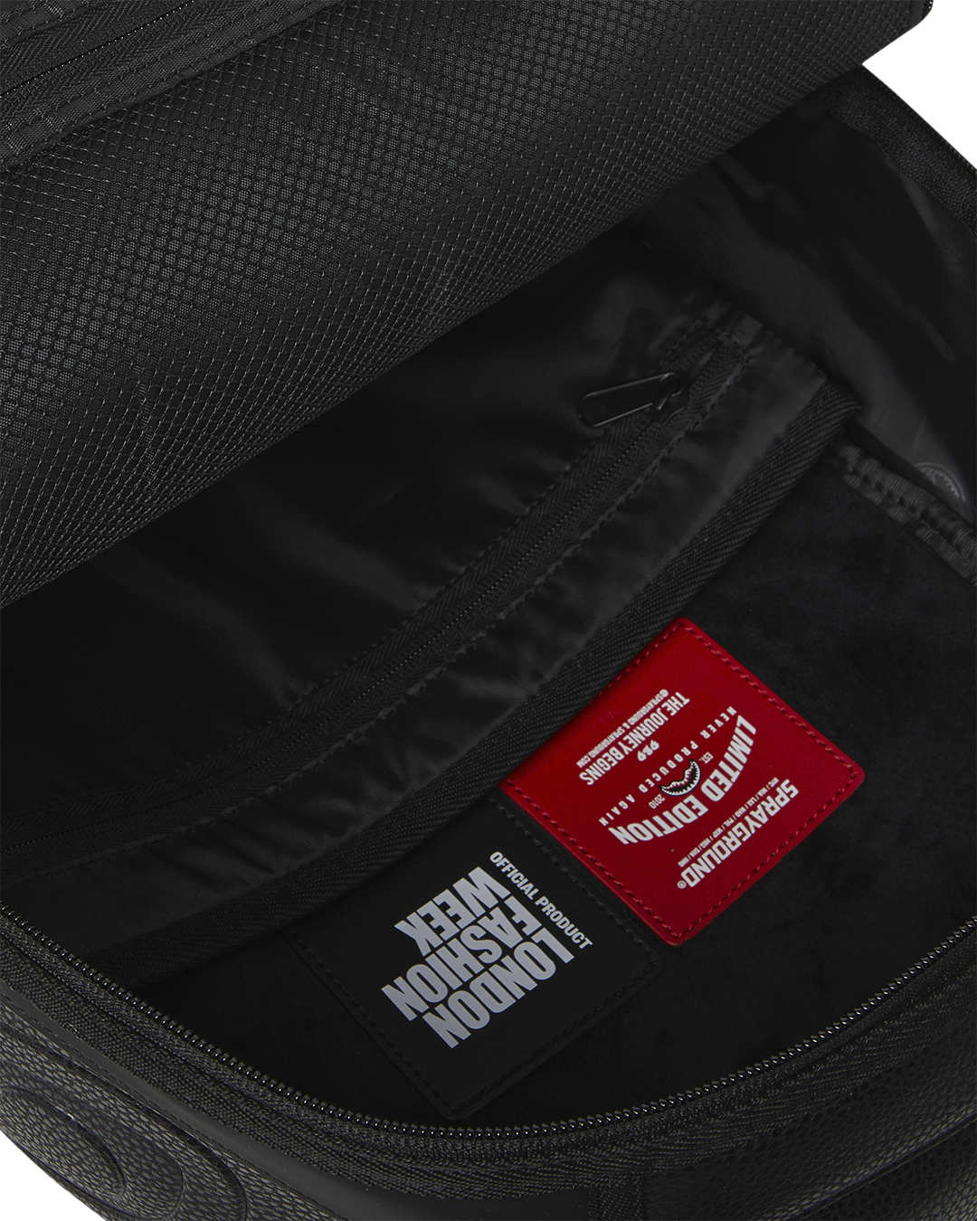 LONDON FASHION WEEK BLACK POCKET DLXSV BACKPACK