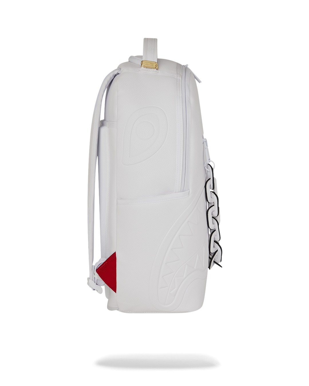 LONDON FASHION WEEK WHITE LEATHER CHAIN DLXSV BACKPACK