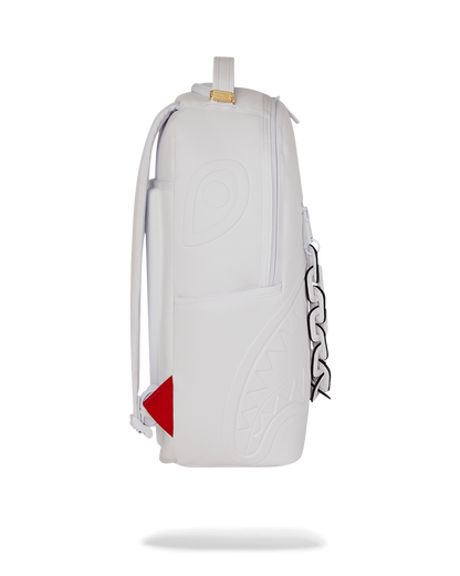 LONDON FASHION WEEK WHITE LEATHER CHAIN DLXSV BACKPACK