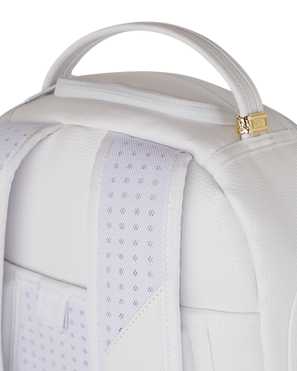 LONDON FASHION WEEK WHITE LEATHER CHAIN DLXSV BACKPACK