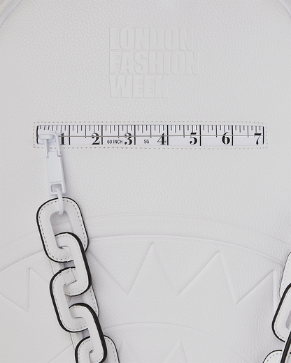 LONDON FASHION WEEK WHITE LEATHER CHAIN DLXSV BACKPACK