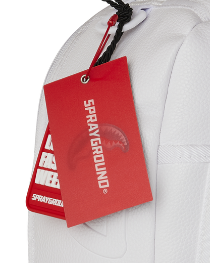 LONDON FASHION WEEK WHITE LEATHER CHAIN DLXSV BACKPACK