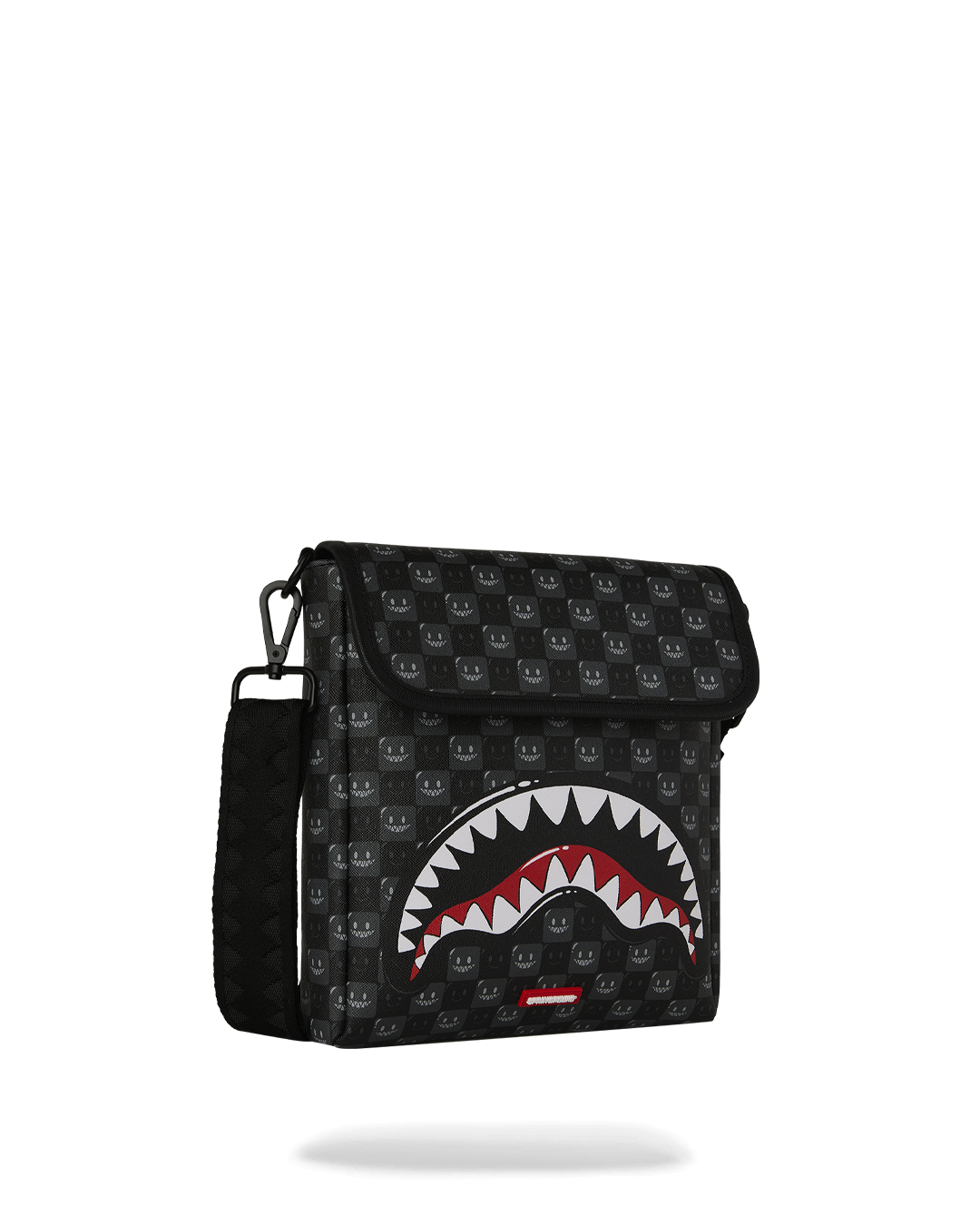 SHARKS IN PARIS WTF BUBBLY BLACK CHECK MESSENGER SLING