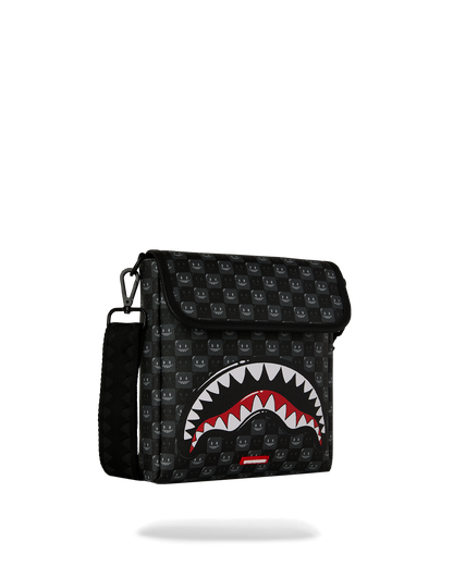 SHARKS IN PARIS WTF BUBBLY BLACK CHECK MESSENGER SLING