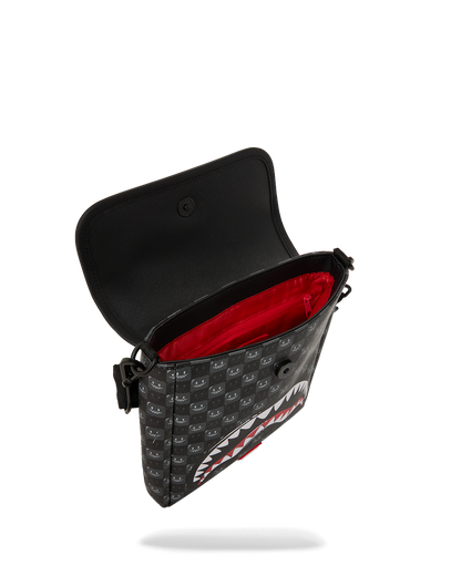 SHARKS IN PARIS WTF BUBBLY BLACK CHECK MESSENGER SLING