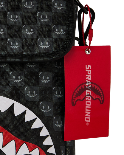 SHARKS IN PARIS WTF BUBBLY BLACK CHECK MESSENGER SLING