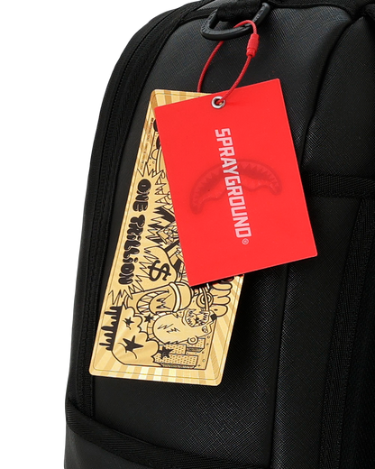 BLACKED OUT EMBOSSED GOLD TOOTH DLXSV BACKPACK