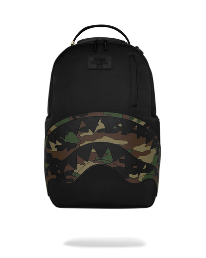 SHARK CENTRAL BLACK NYLON CAMO EMBOSSED SHARK DLXSR BACKPACK