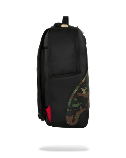 SHARK CENTRAL BLACK NYLON CAMO EMBOSSED SHARK DLXSR BACKPACK