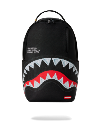 SHARK CENTRAL BLACK EMBROIDERED SHARK DLXSV BACKPACK