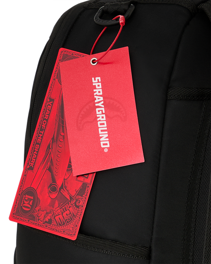 SHARK CENTRAL BLACK NYLON GRAY EMBOSSED DLXS BACKPACK