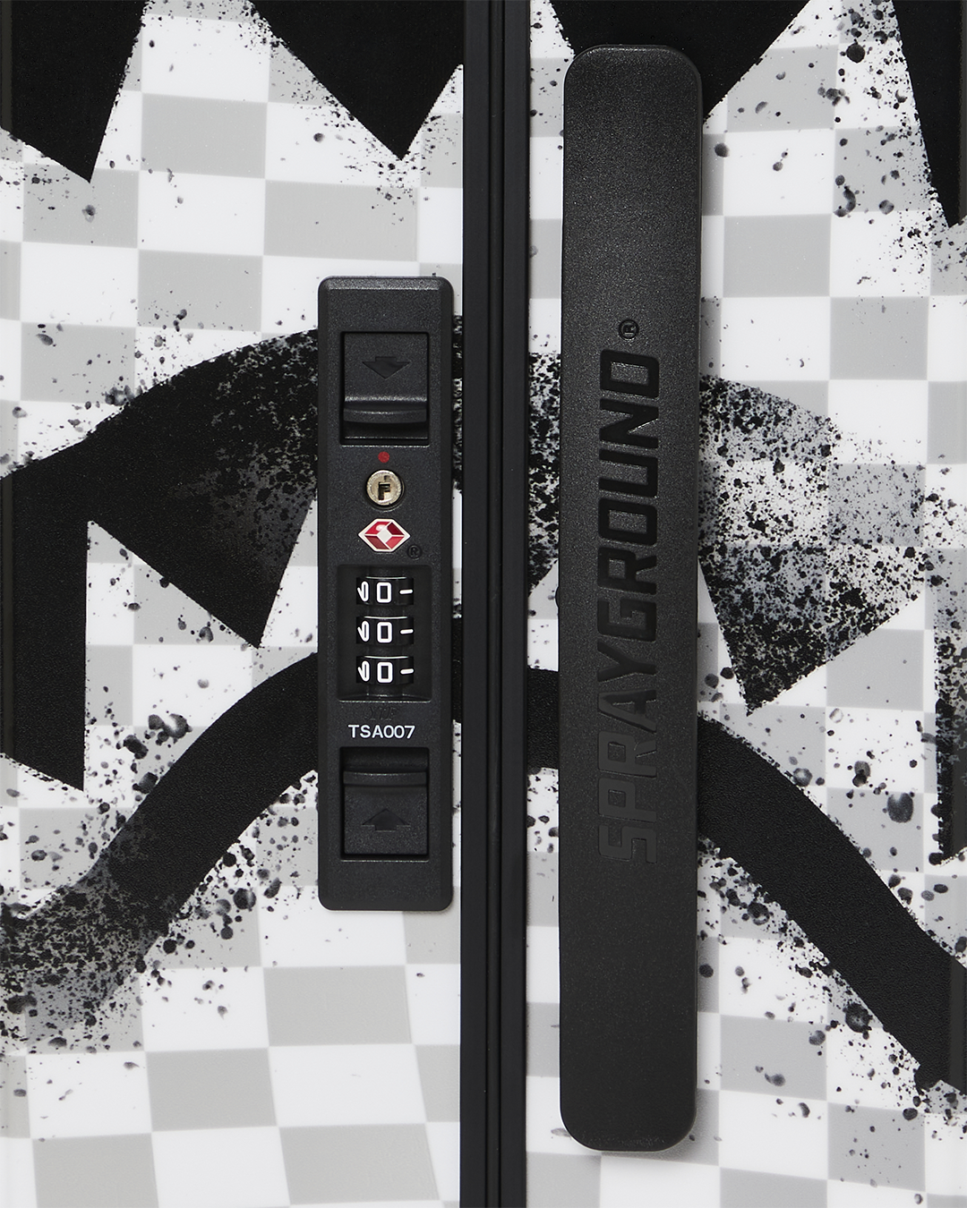 RED STENCIL SHARK CARRY-ON HARD LUGGAGE