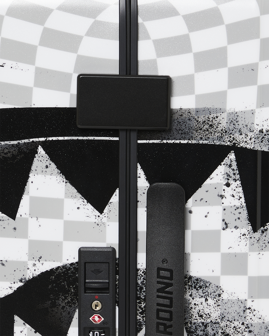 RED STENCIL SHARK CARRY-ON HARD LUGGAGE