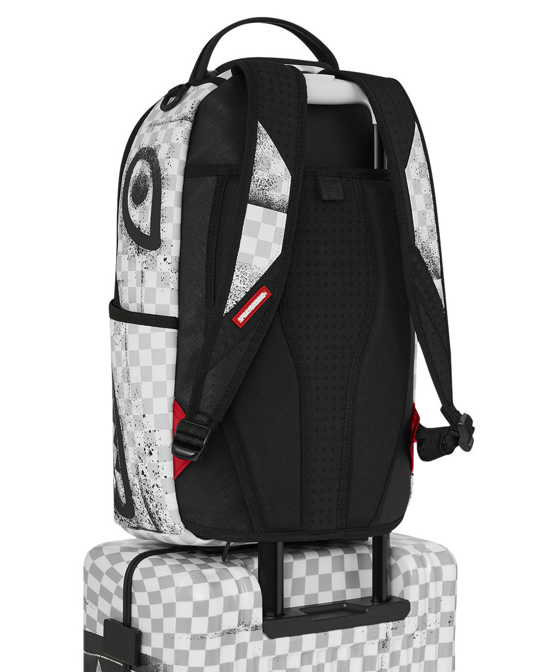 RED STENCIL SHARK CARRY-ON HARD LUGGAGE