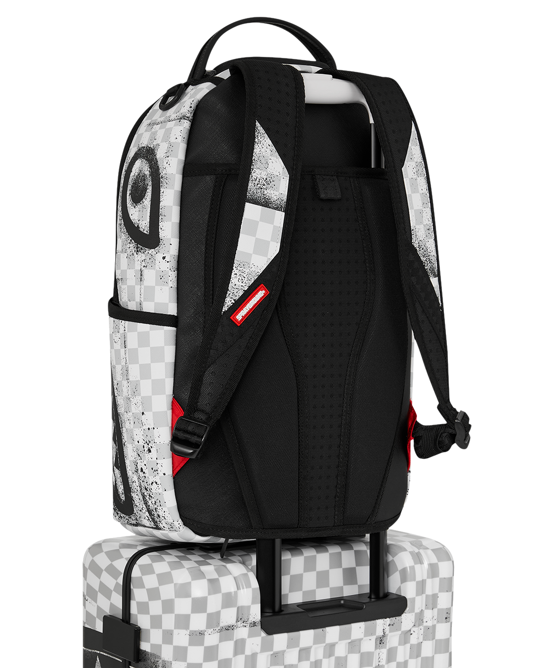 RED STENCIL SHARK CARRY-ON HARD LUGGAGE