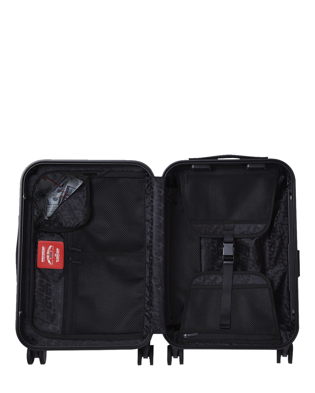 RED STENCIL SHARK CARRY-ON HARD LUGGAGE