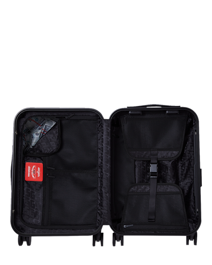 RED STENCIL SHARK CARRY-ON HARD LUGGAGE