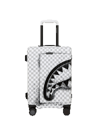 RED STENCIL SHARK CARRY-ON HARD LUGGAGE
