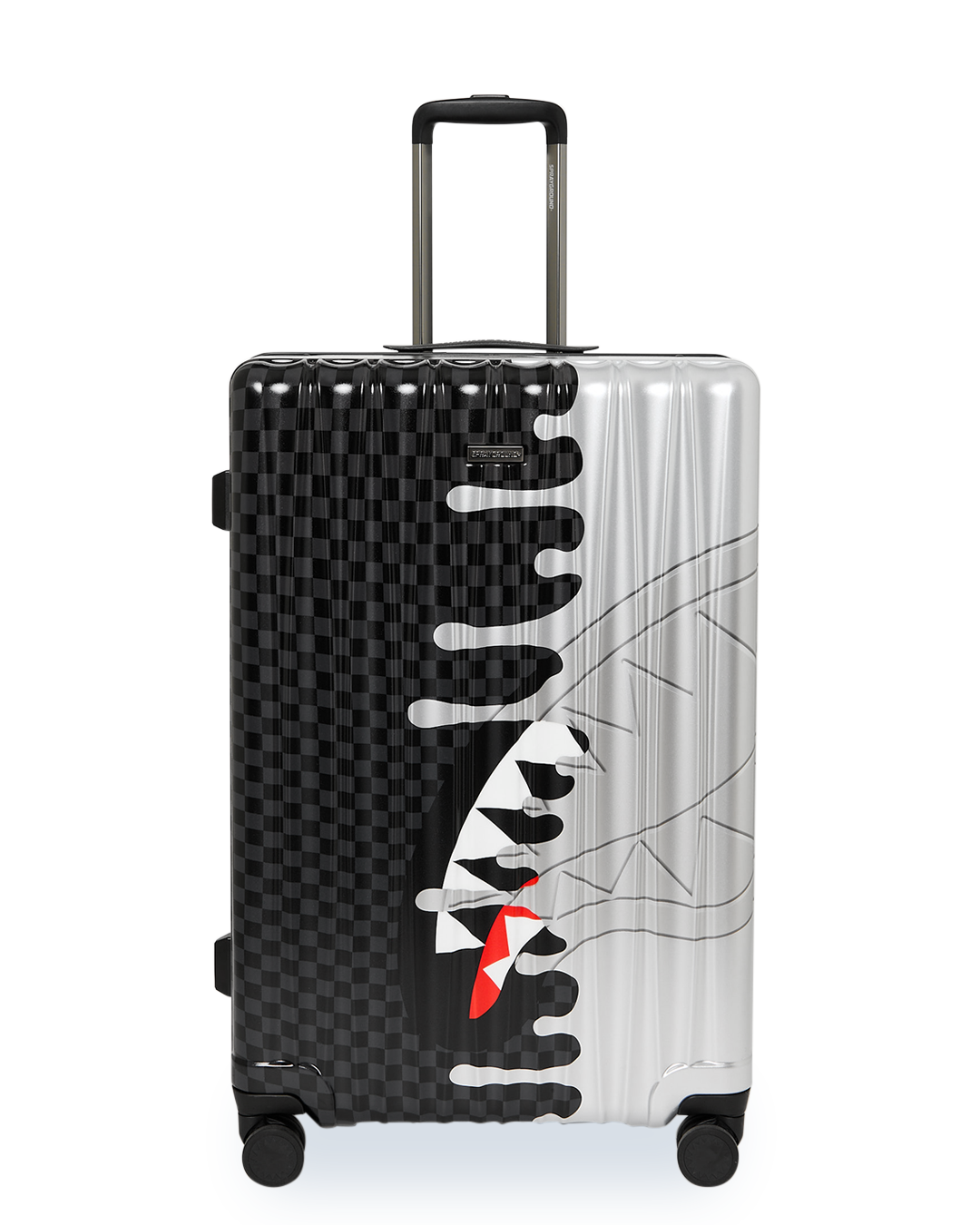 SILVER SIDE DRIP BLACK CHECK LARGE HARD LUGGAGE