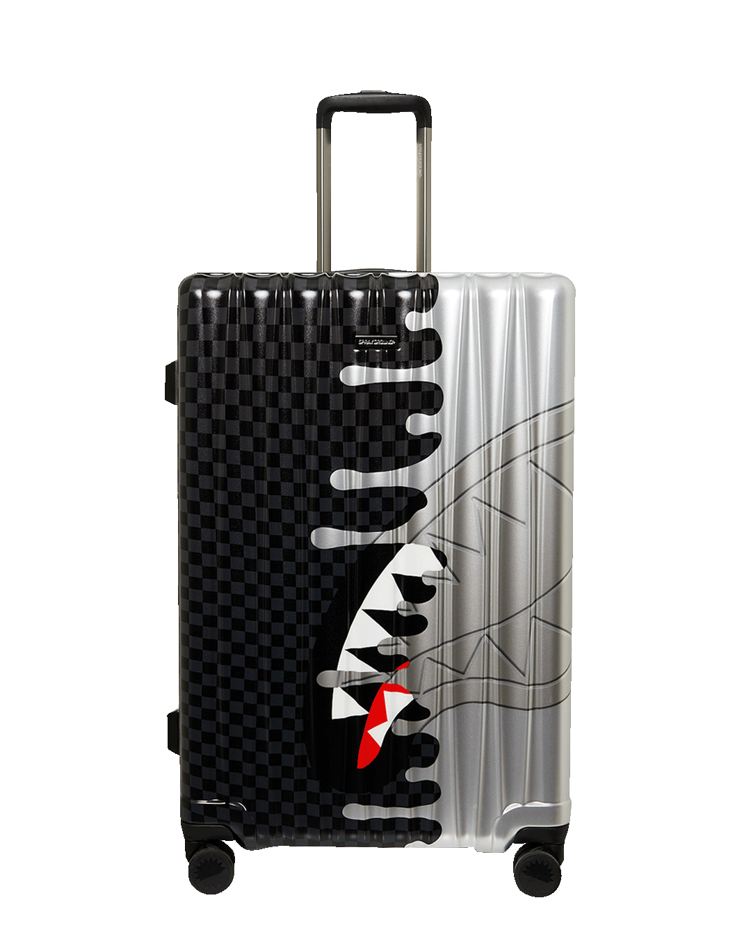 SILVER SIDE DRIP BLACK CHECK LARGE HARD LUGGAGE