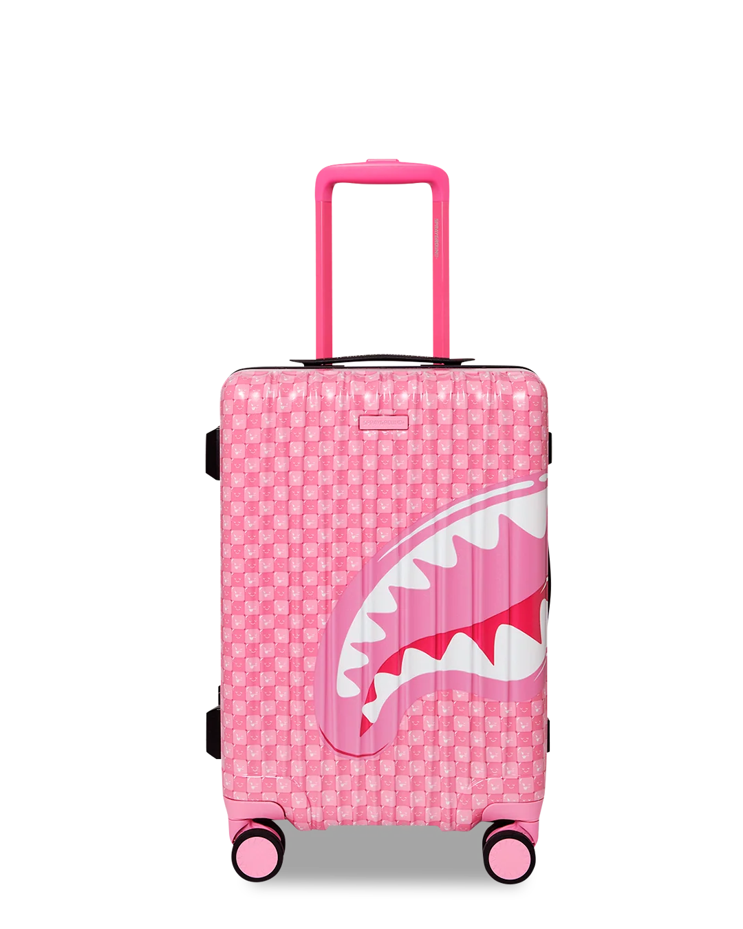 PINK CHECK TOON SHARK CARRY-ON LUGGAGE