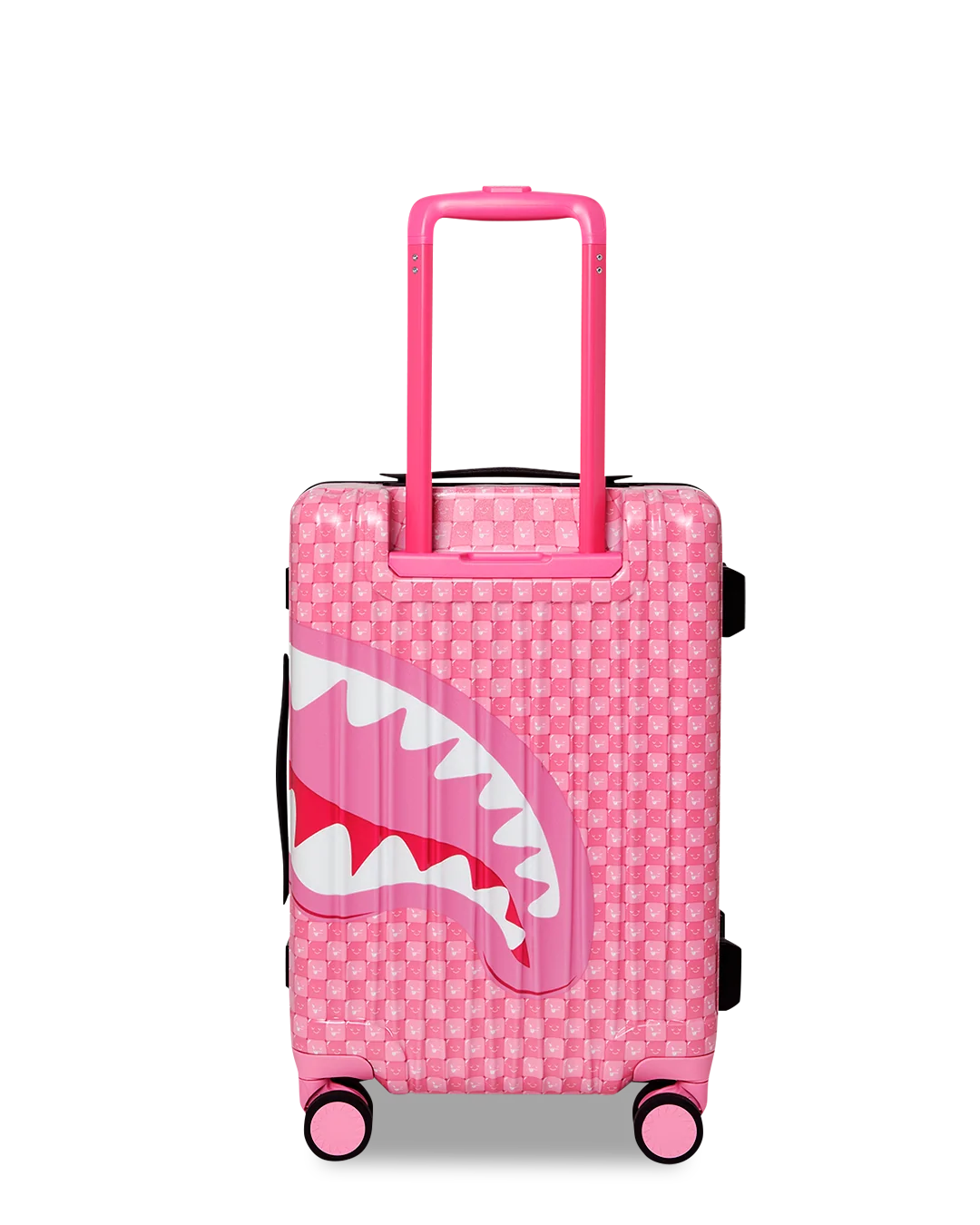 PINK CHECK TOON SHARK CARRY-ON LUGGAGE