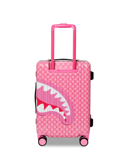 PINK CHECK TOON SHARK CARRY-ON LUGGAGE