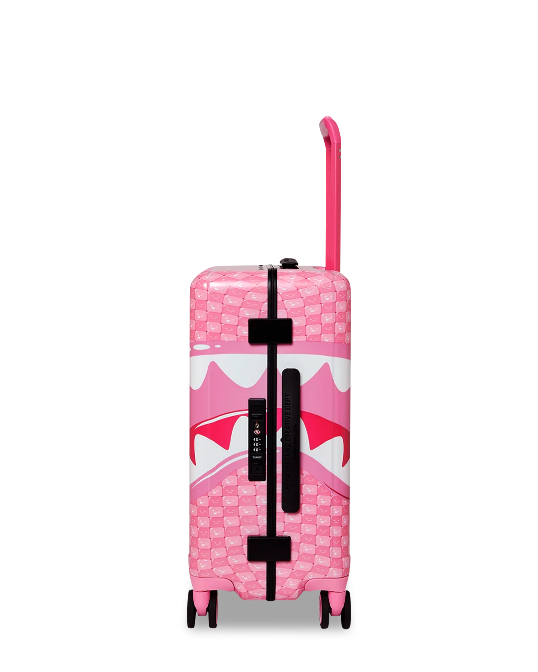 PINK CHECK TOON SHARK CARRY-ON LUGGAGE