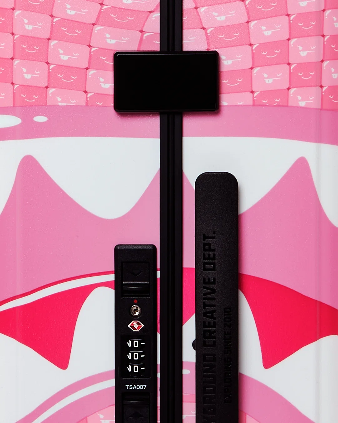 PINK CHECK TOON SHARK CARRY-ON LUGGAGE