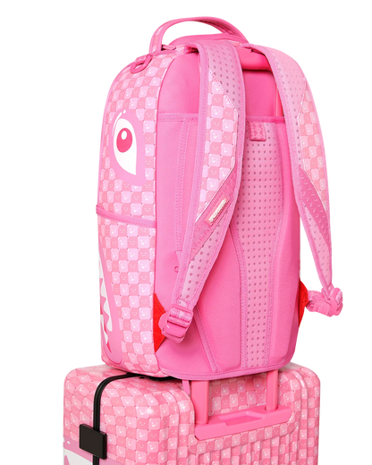 PINK CHECK TOON SHARK CARRY-ON LUGGAGE