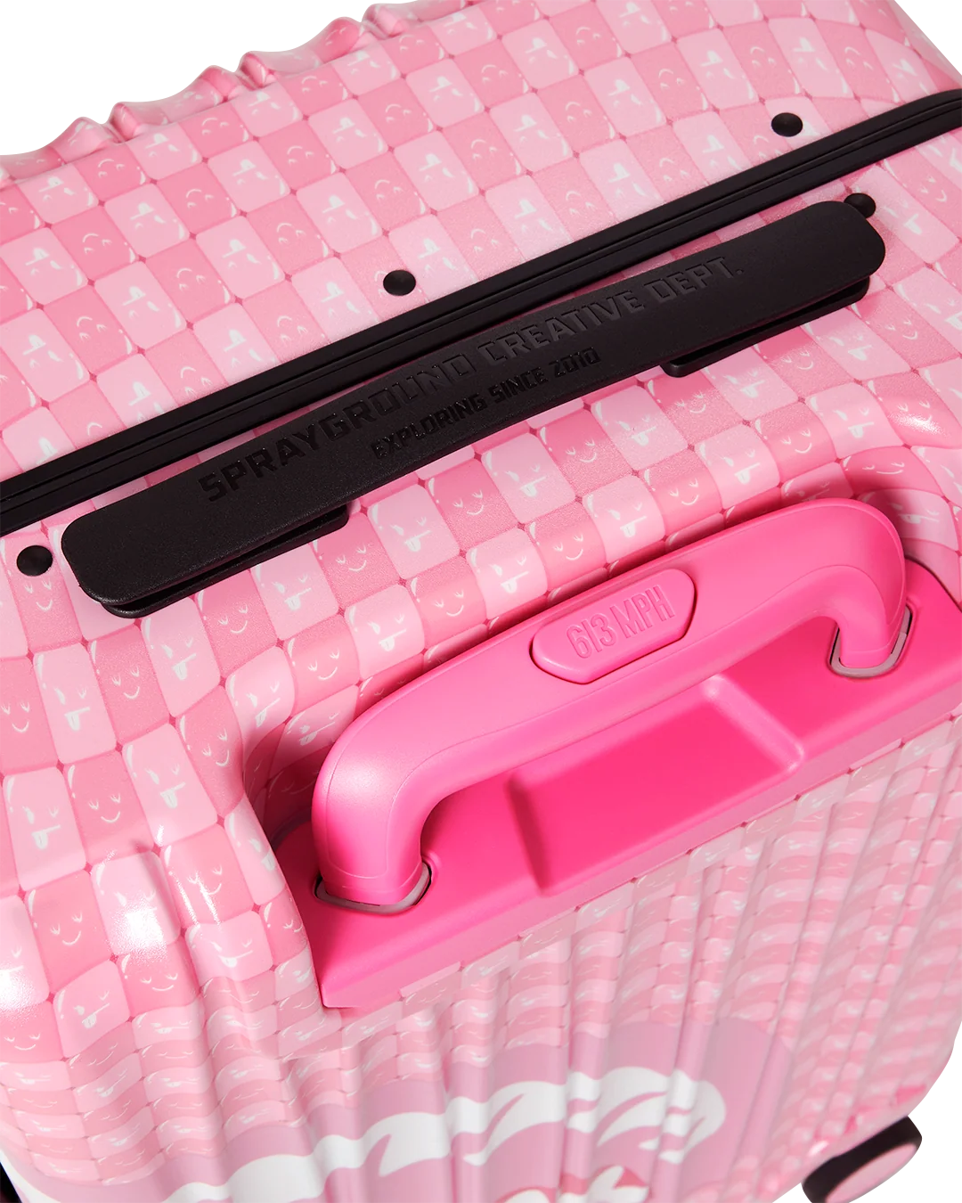 PINK CHECK TOON SHARK CARRY-ON LUGGAGE