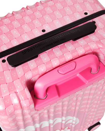 PINK CHECK TOON SHARK CARRY-ON LUGGAGE