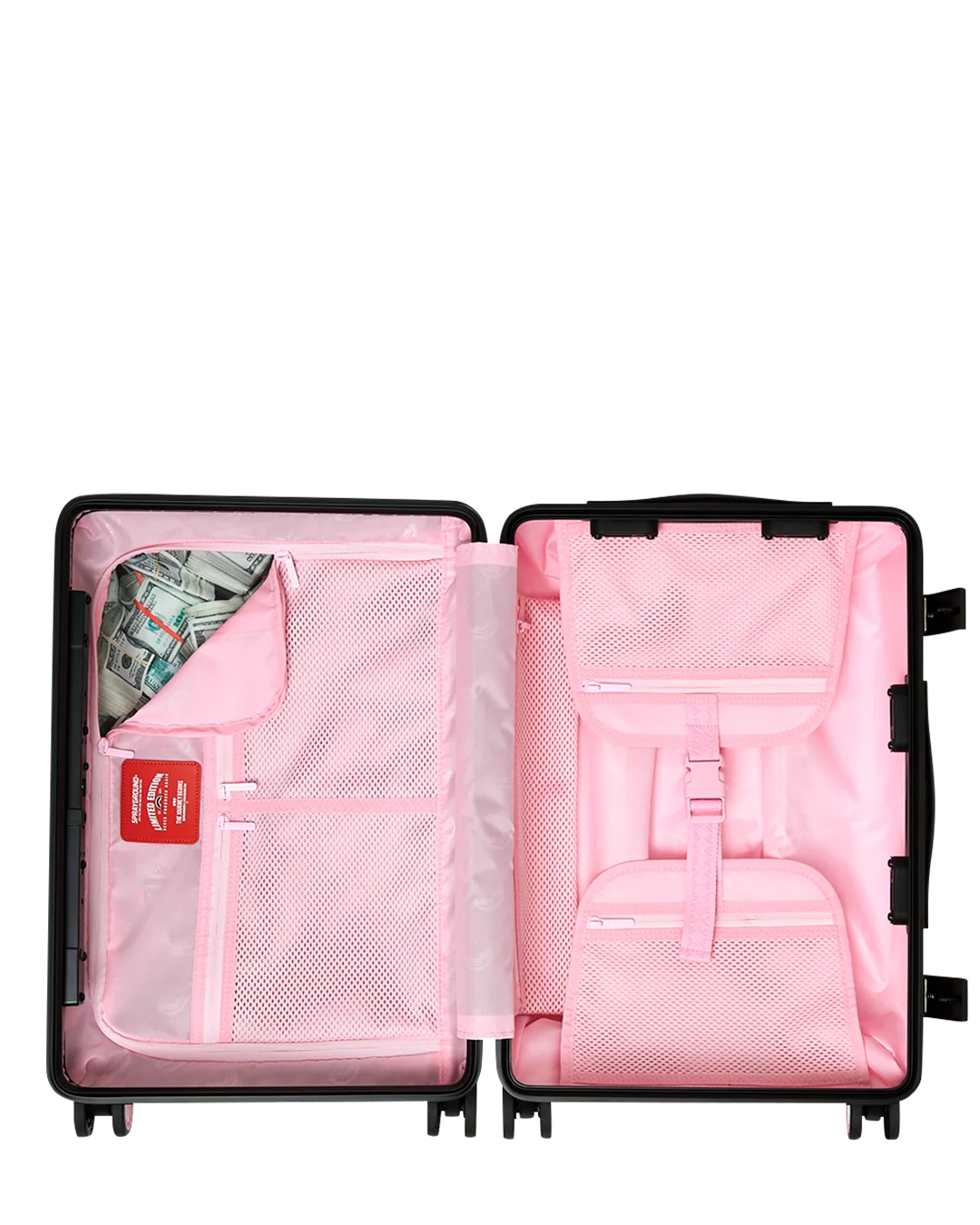 PINK CHECK TOON SHARK CARRY-ON LUGGAGE