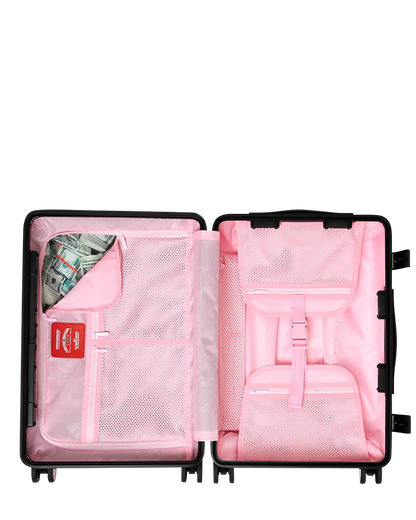 PINK CHECK TOON SHARK CARRY-ON LUGGAGE