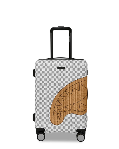 EMBOSSED CHECK CREAM CARRY-ON LUGGAGE